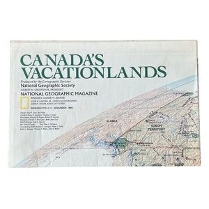 National Geographic Map Supplement November 1985 Canada Vancouver Quebec Toronto